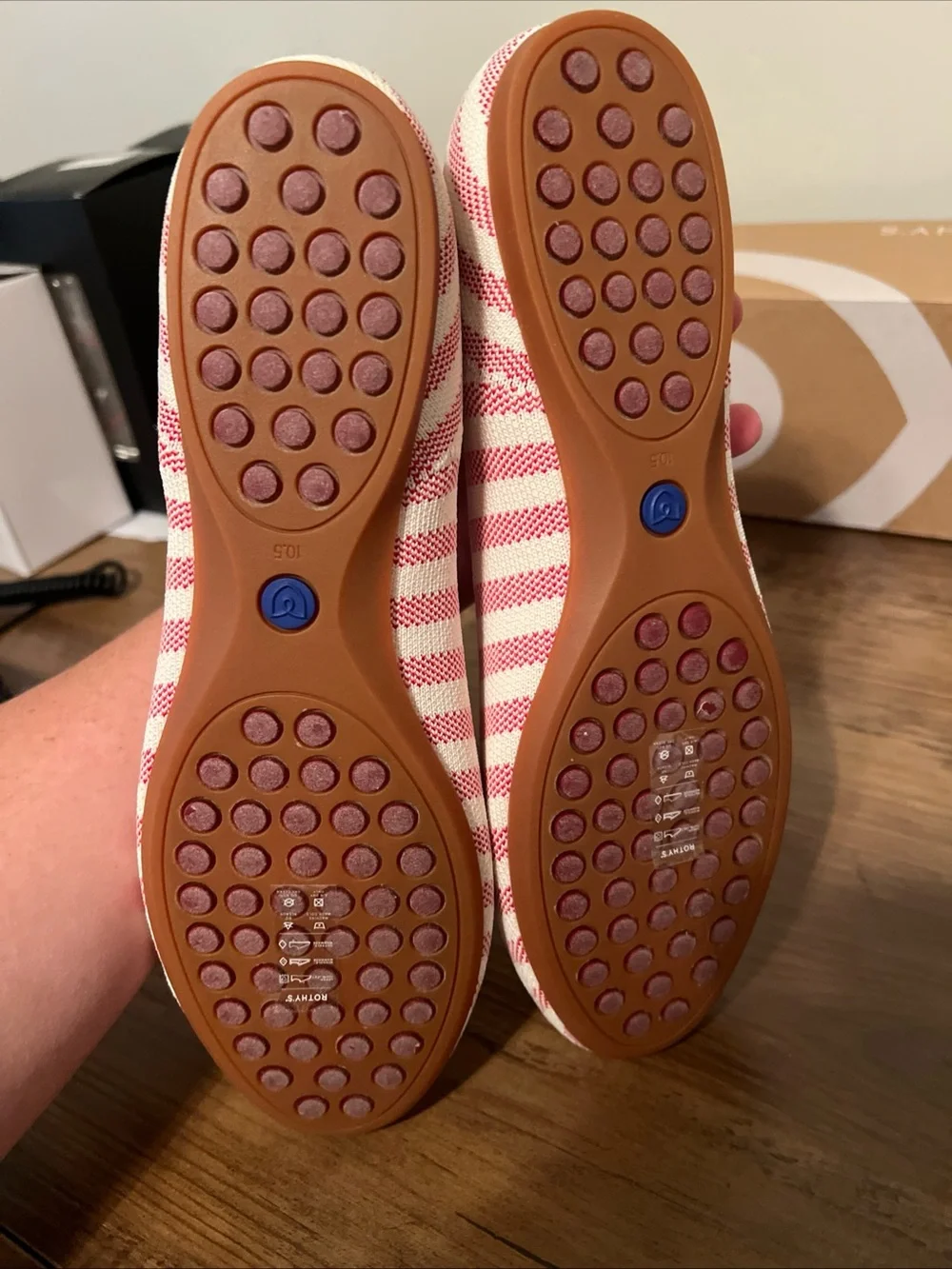 Rothy's The Daily Flat Women's Coral Cabana Striped Slip-On Flats